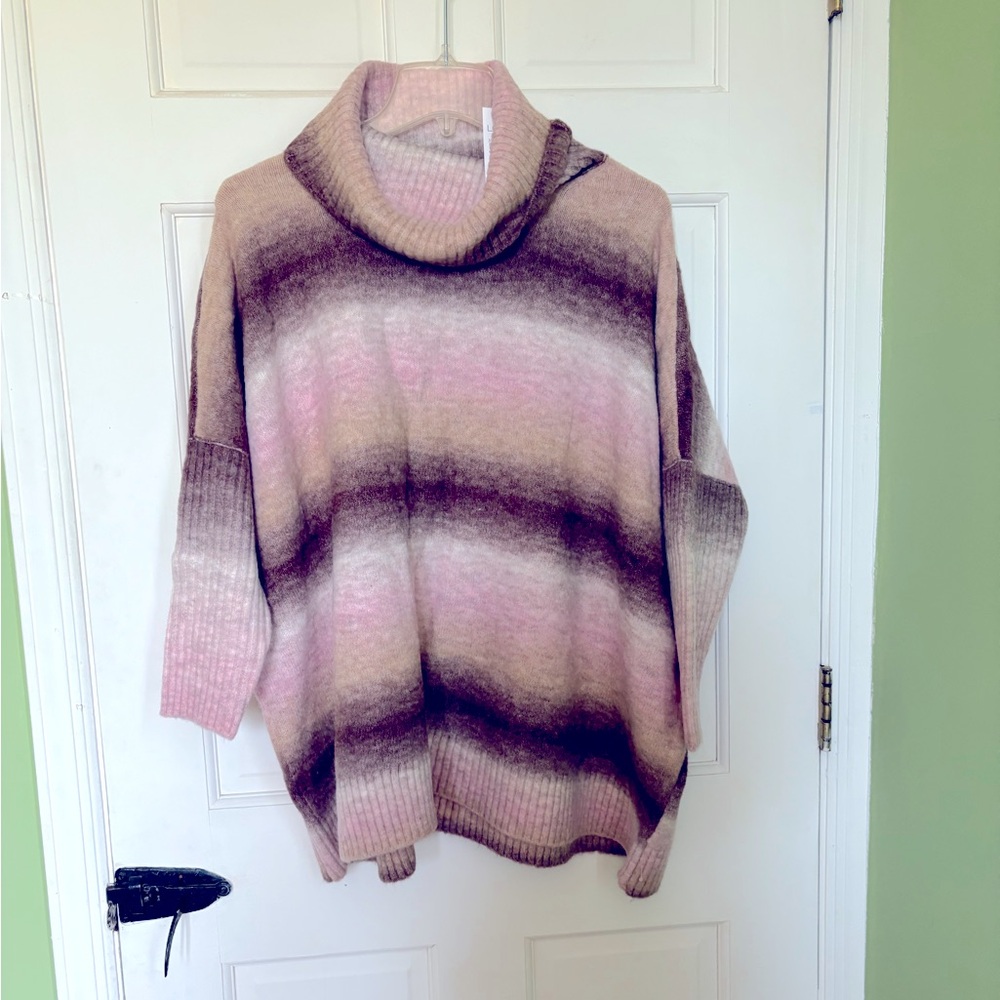 Loft ombré Poncho Turtleneck Sweater